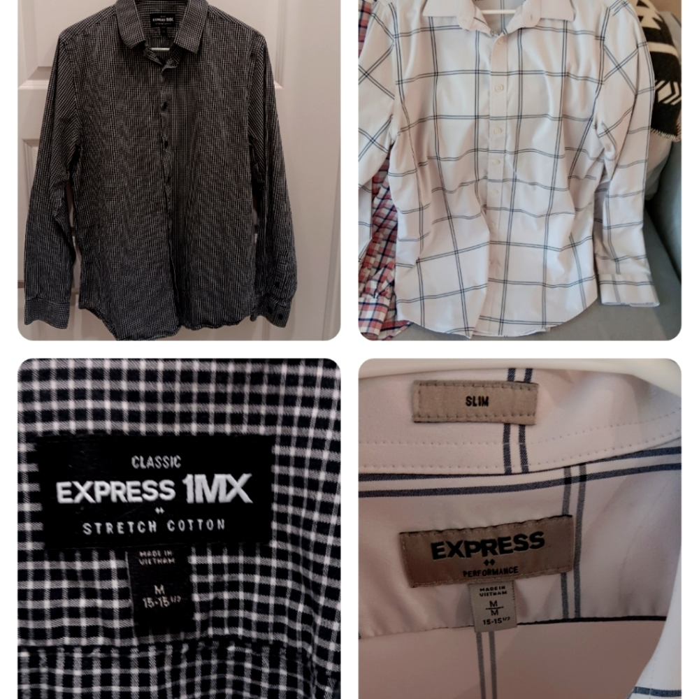 Express, Slim, size medium, button down, dressy, neck size 15-15.5